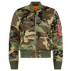 Alpha Industries Men's Woodland Camo MA-1 Slim Flight Jacket