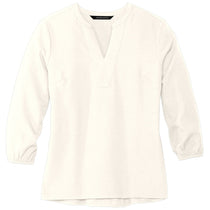 Mercer+Mettle Women's Ivory Chiffon Stretch Crepe 3/4 Sleeve Blouse