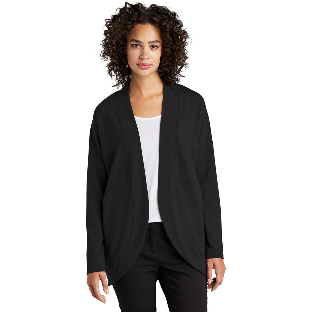 Mercer+Mettle Women's Deep Black Stretch Open-Front Cardigan