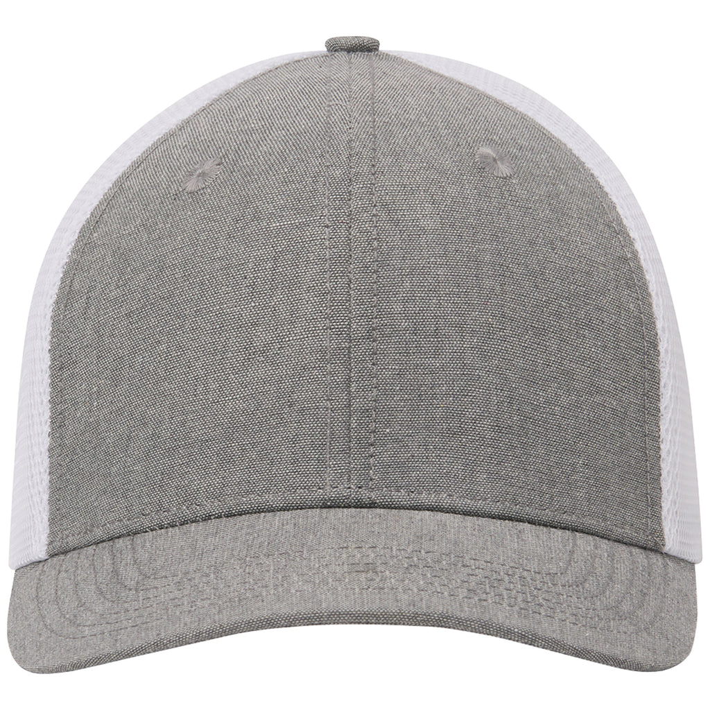 UNRL Grey/White Mid-Pro Trucker Cap