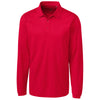 Clique Men's Red Long Sleeve Ice Pique Polo