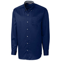 Clique Men's Navy Long Sleeve Bergen Stain Resistant Twill