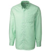 Clique Men's Sea Green/White Long Sleeve Granna Stain Resistant Houndstooth Shirt