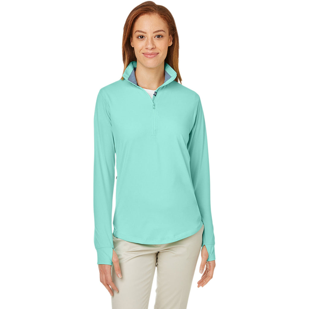 Nautica Women's Cool Mint Saltwater Quarter-Zip Pullover