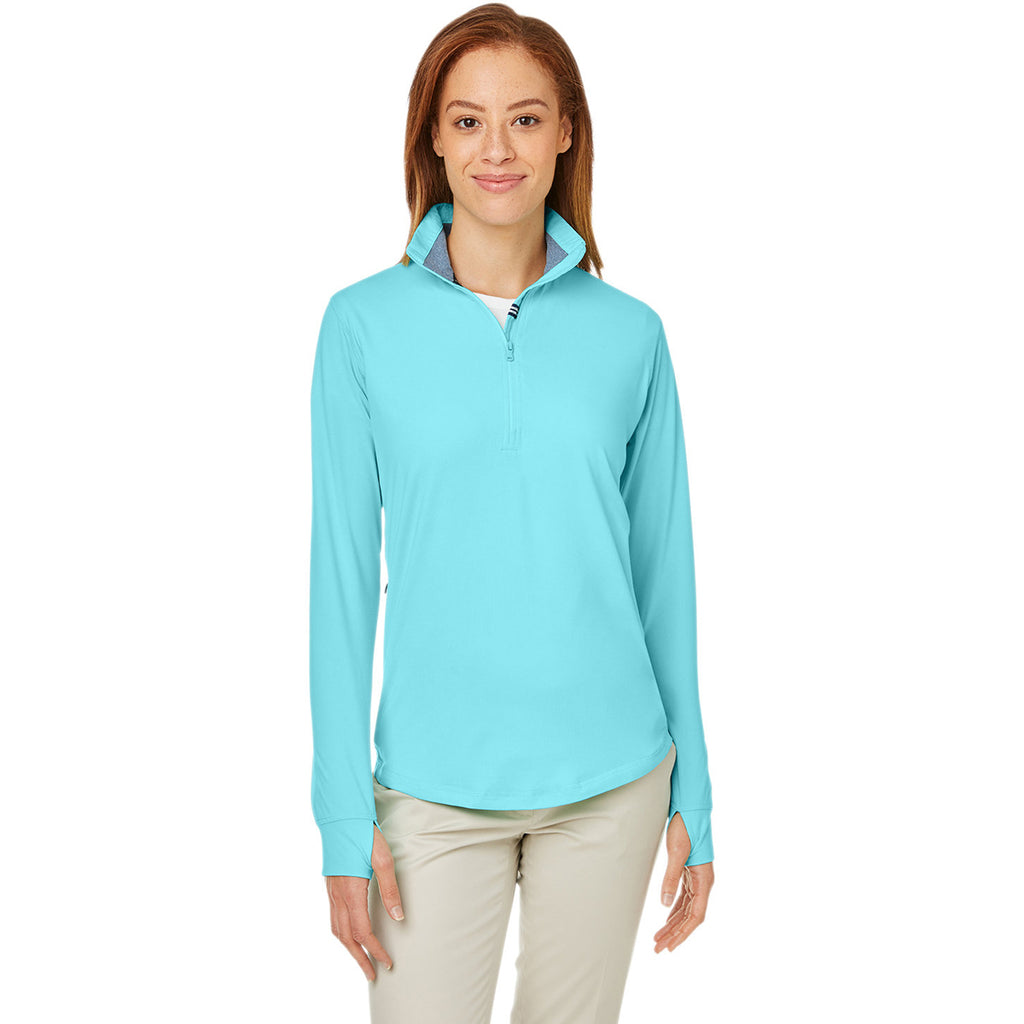 Nautica Women's Sea Mist Saltwater Quarter-Zip Pullover