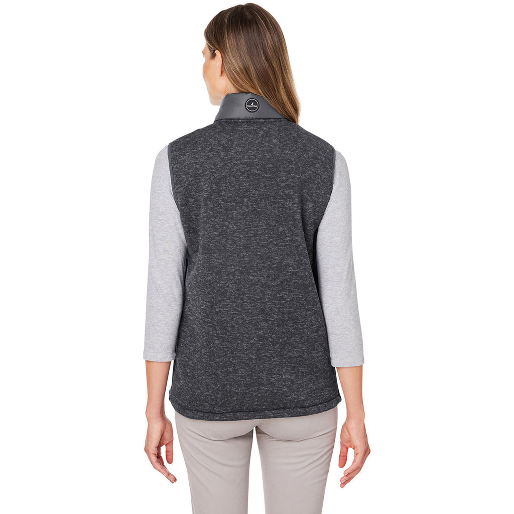 Nautica Women's Graphite/Graphite Heather Harbor Puffer Vest