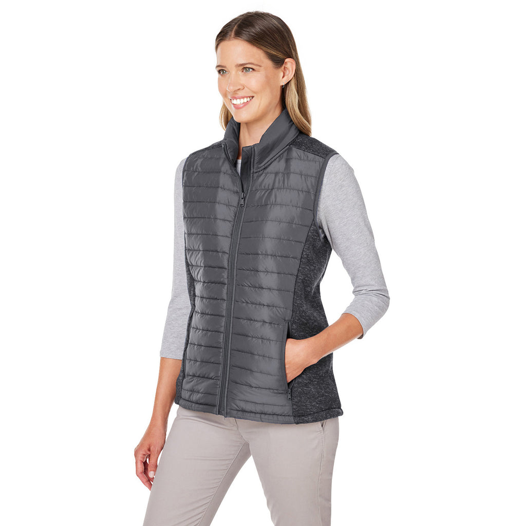 Nautica Women's Graphite/Graphite Heather Harbor Puffer Vest