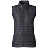 Nautica Women's Black/Black Heather Harbor Puffer Vest