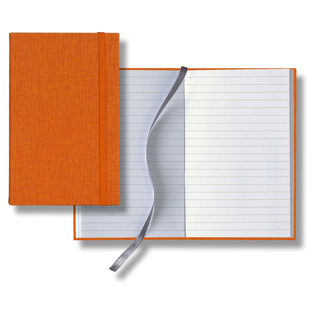 Castelli Orange Linen Banded Pocket Journal