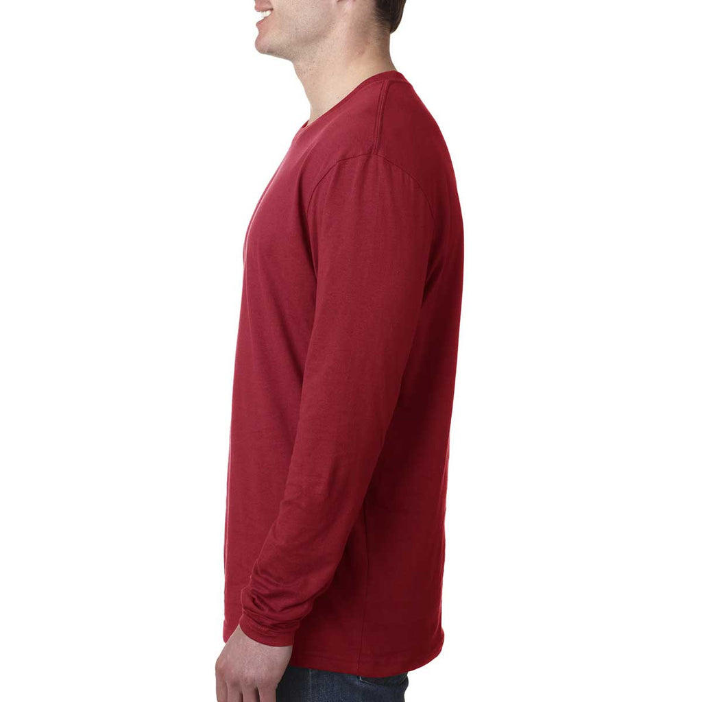 Next Level Men's Cardinal Premium Fitted Long-Sleeve Crew Tee