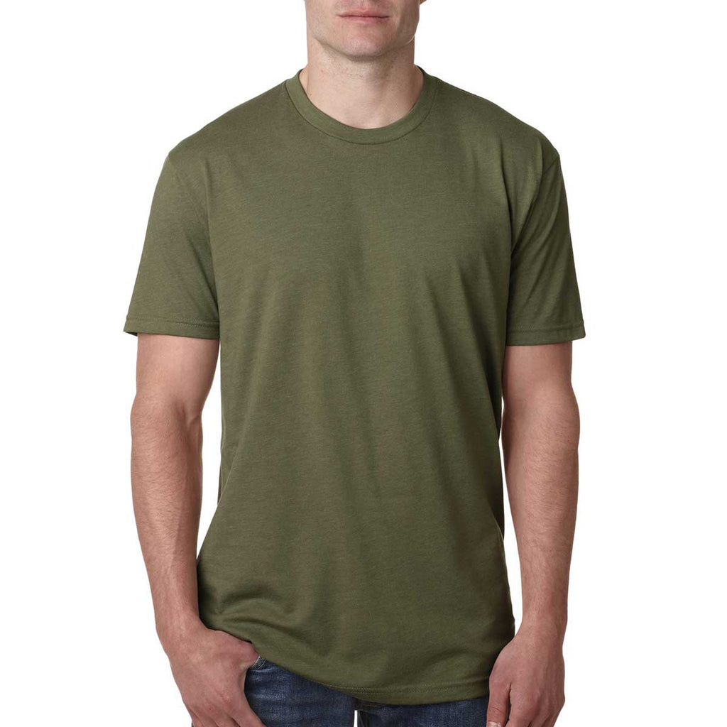 Next Level Men's Military Green Premium Fitted CVC Crew Tee