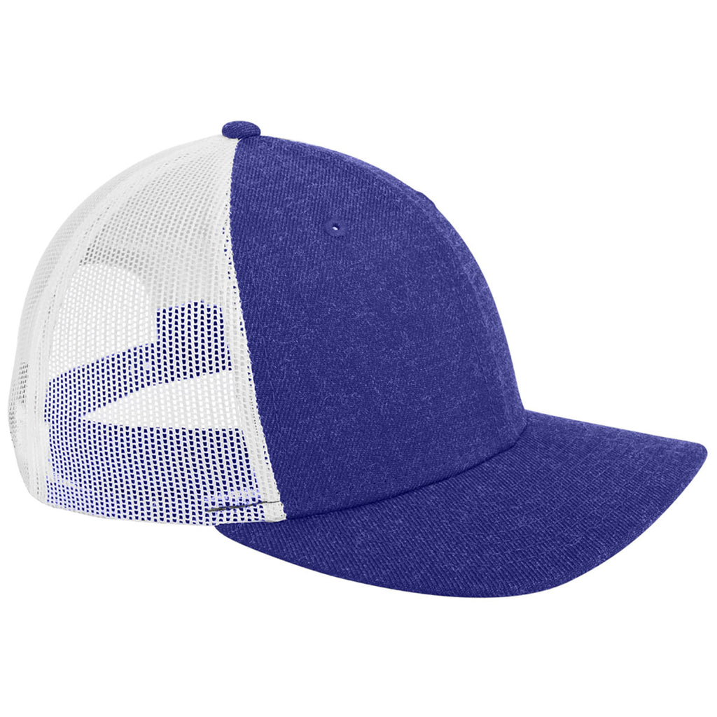 New Era Heather Royal/White Snapback Low Profile Trucker Cap