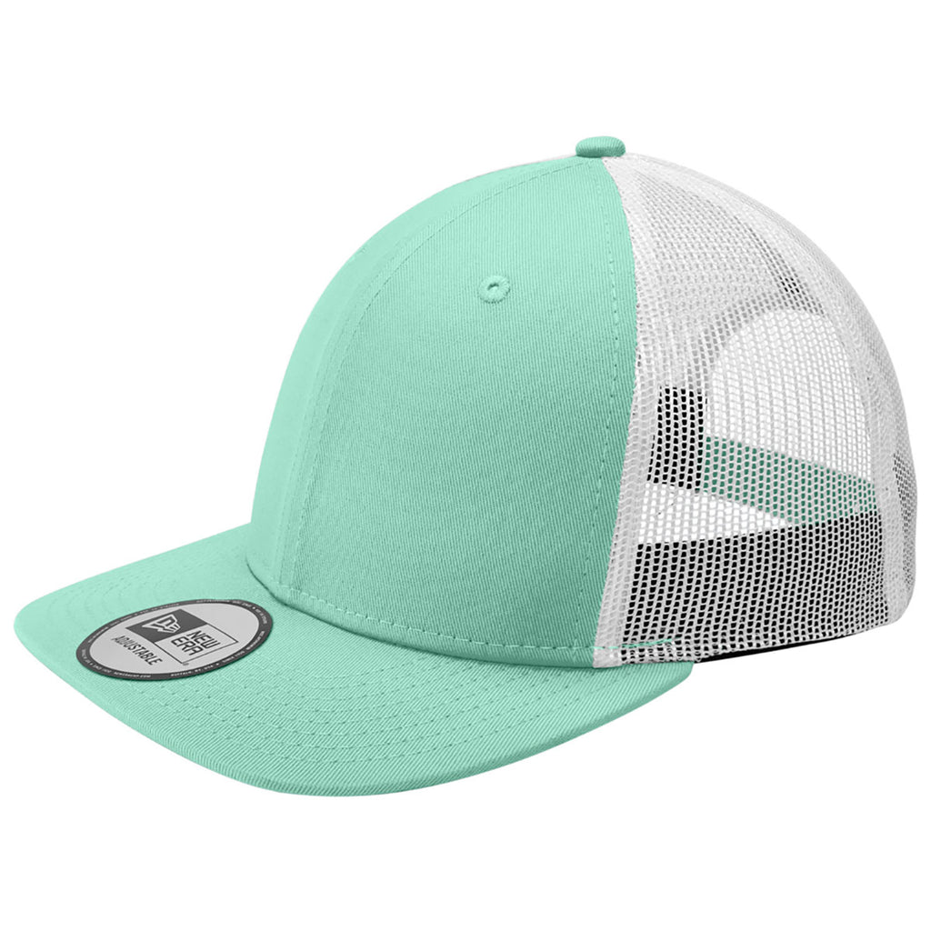 New Era Mint/White Snapback Low Profile Trucker Cap