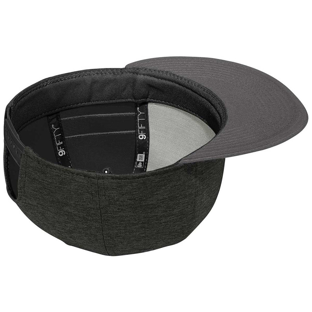 New Era Black Shadow Heather/Graphite Striped Flat Bill Snapback Cap