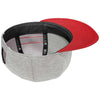 New Era Shadow Heather/Scarlet Striped Flat Bill Snapback Cap