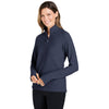 North End Women's Classic Navy Heather Spirit Textured Quarter Zip