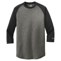 New Era Men's BlackBlackTwistist Heritage Blend 3/4 Sleeve Baseball Raglan Tee