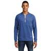 New Era Men's Royal Heather Sueded Cotton Blend Quarter Zip Pullover