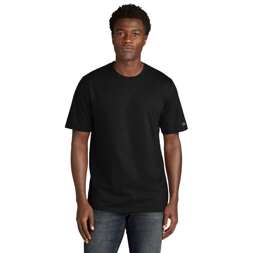 New Era Men's Black Solid Tri-Blend Tee