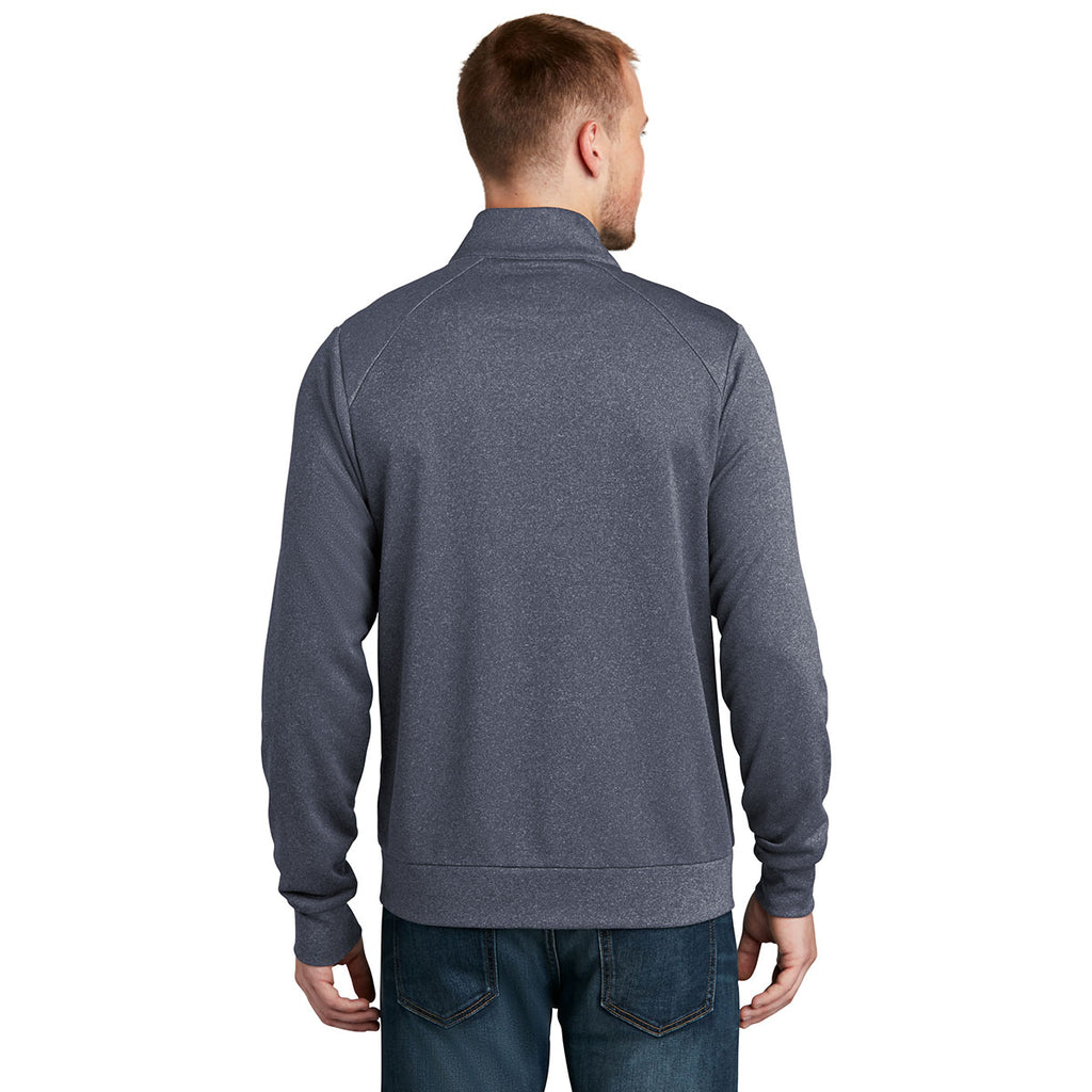 New Era Men's True Navy Heather Performance Terry Full-Zip