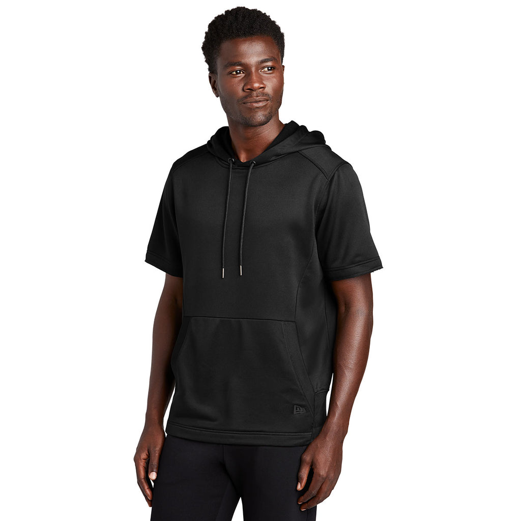 New Era Men's Black Performance Terry Short Sleeve Hoodie