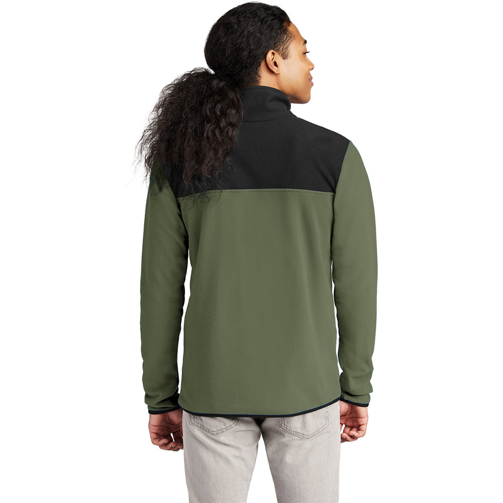 The North Face Men's New Taupe Green/ TNF Black Glacier 1/4-Zip Fleece