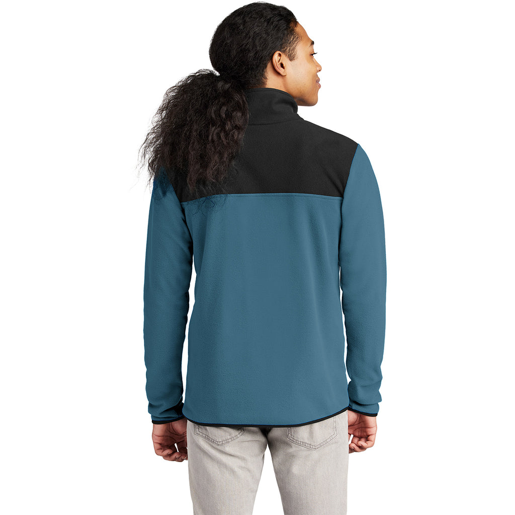 The North Face Men's Shady Blue/ TNF Black Glacier 1/4-Zip Fleece