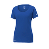 Nike Women's Rush Blue Dri-FIT Cotton/Poly Scoop Neck Tee