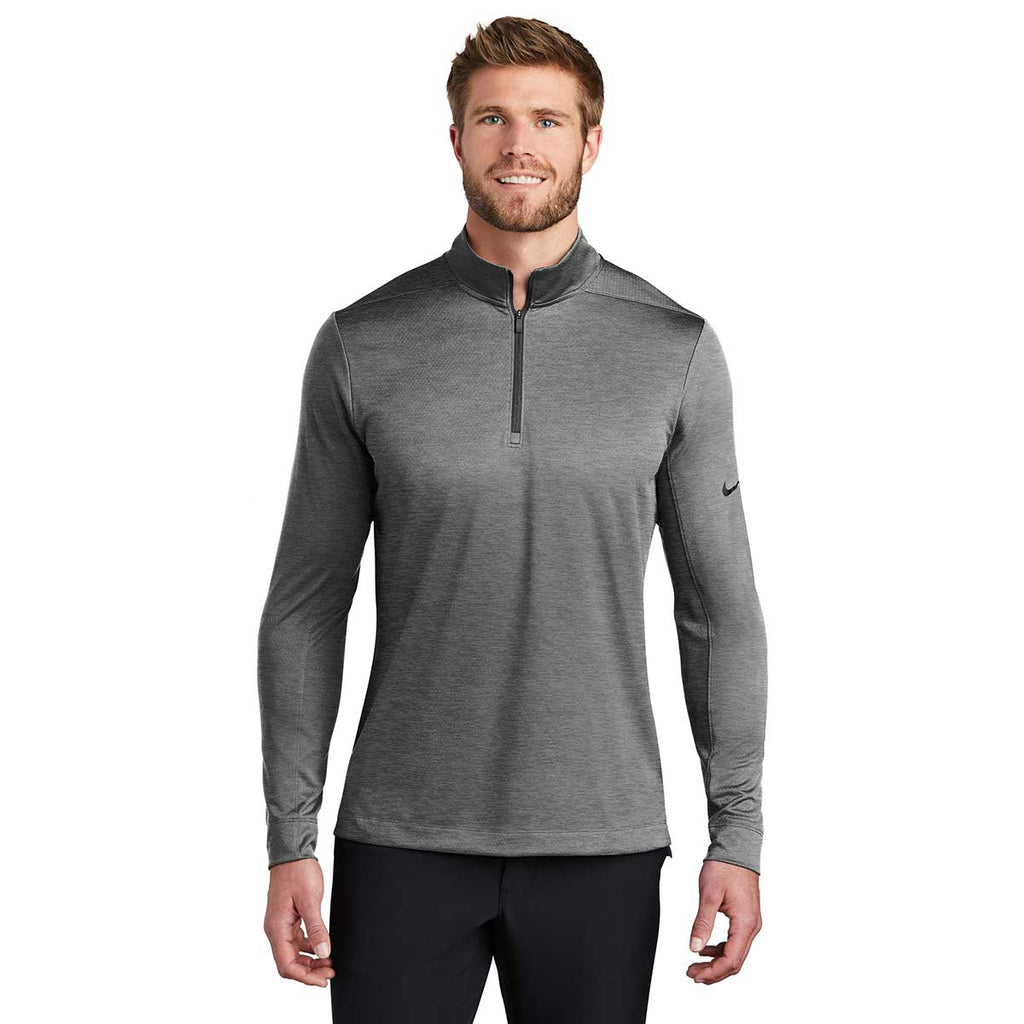 Nike Men's Black Heather Half Zip Cover-Up