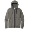 Nike Men's Charcoal Heather Club Fleece Sleeve Swoosh Full-Zip Hoodie