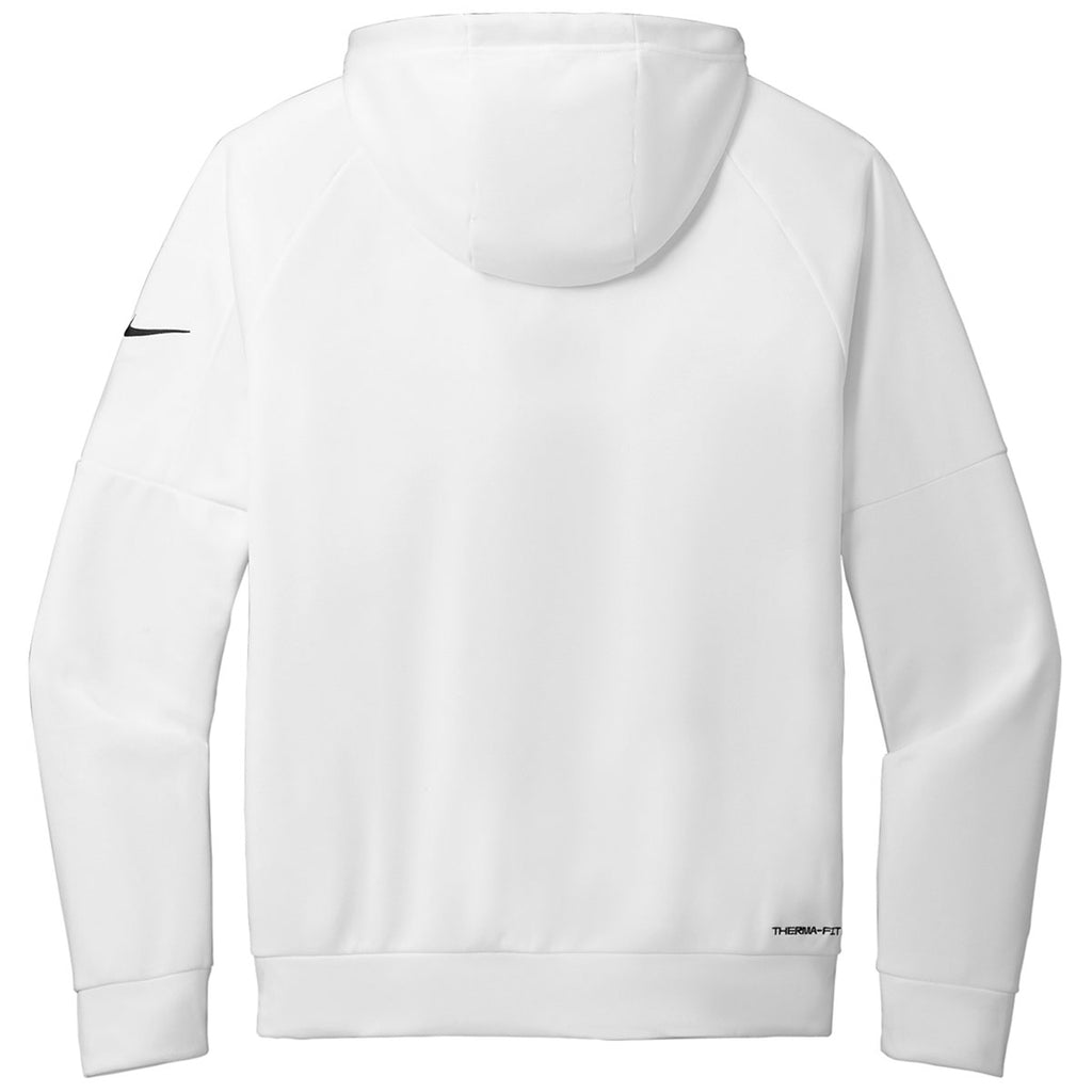 Nike Men's White Therma-FIT Pocket Full-Zip Fleece Hoodie