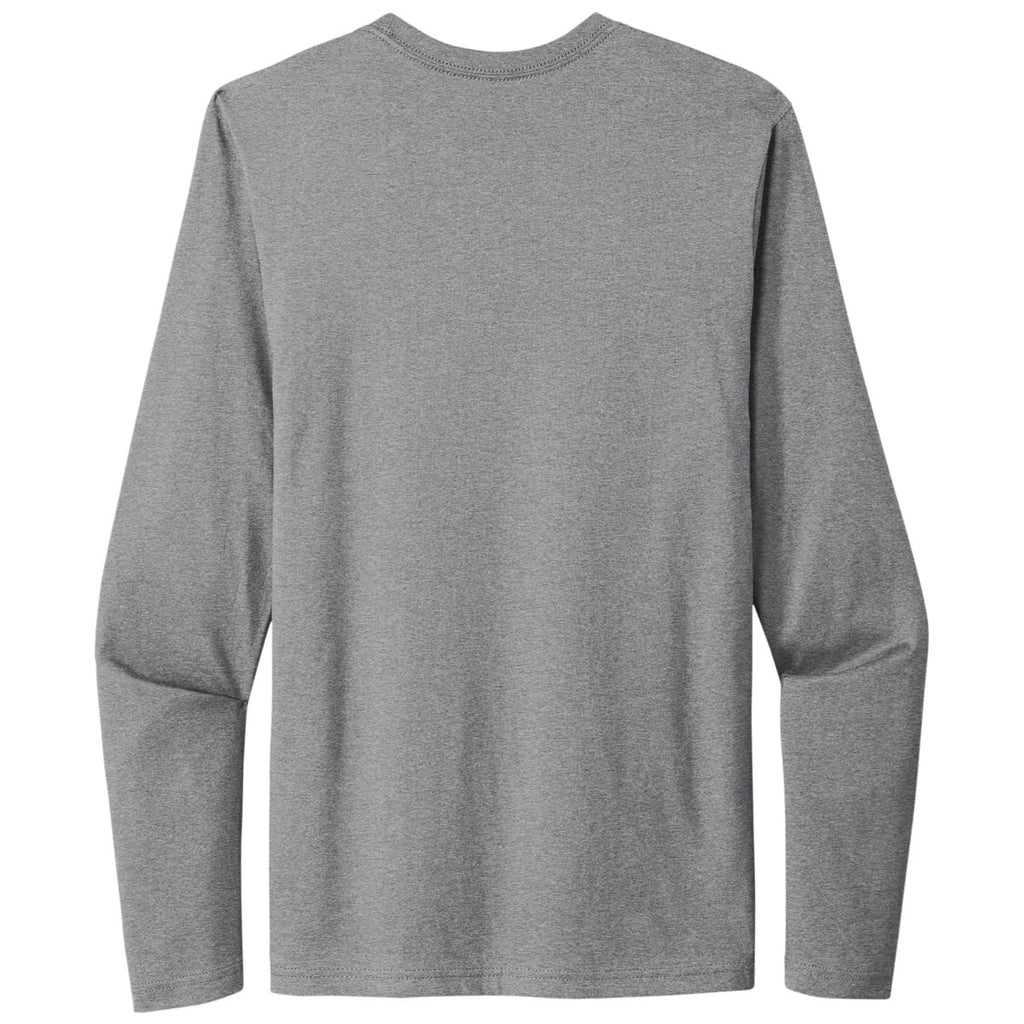 Next Level Men's Heather Grey Cotton Long Sleeve Tee