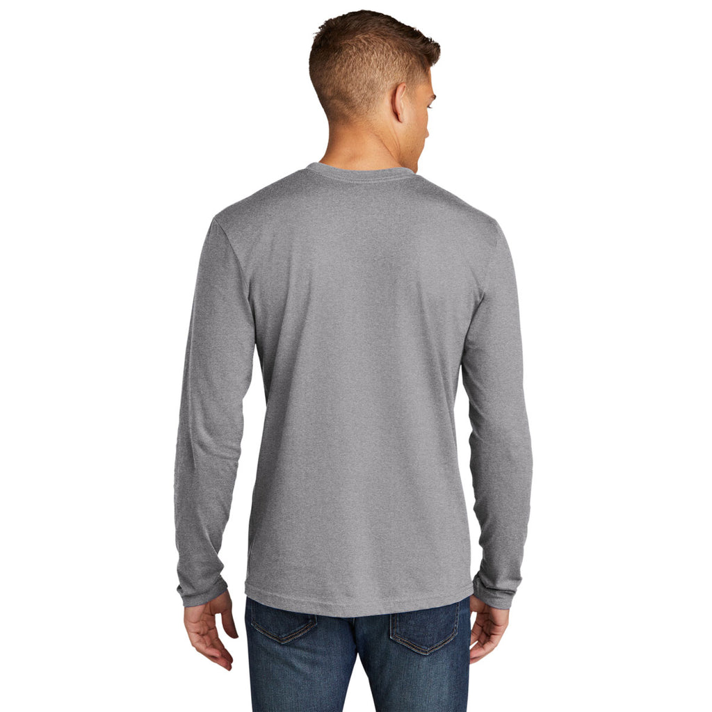 Next Level Men's Heather Grey Cotton Long Sleeve Tee