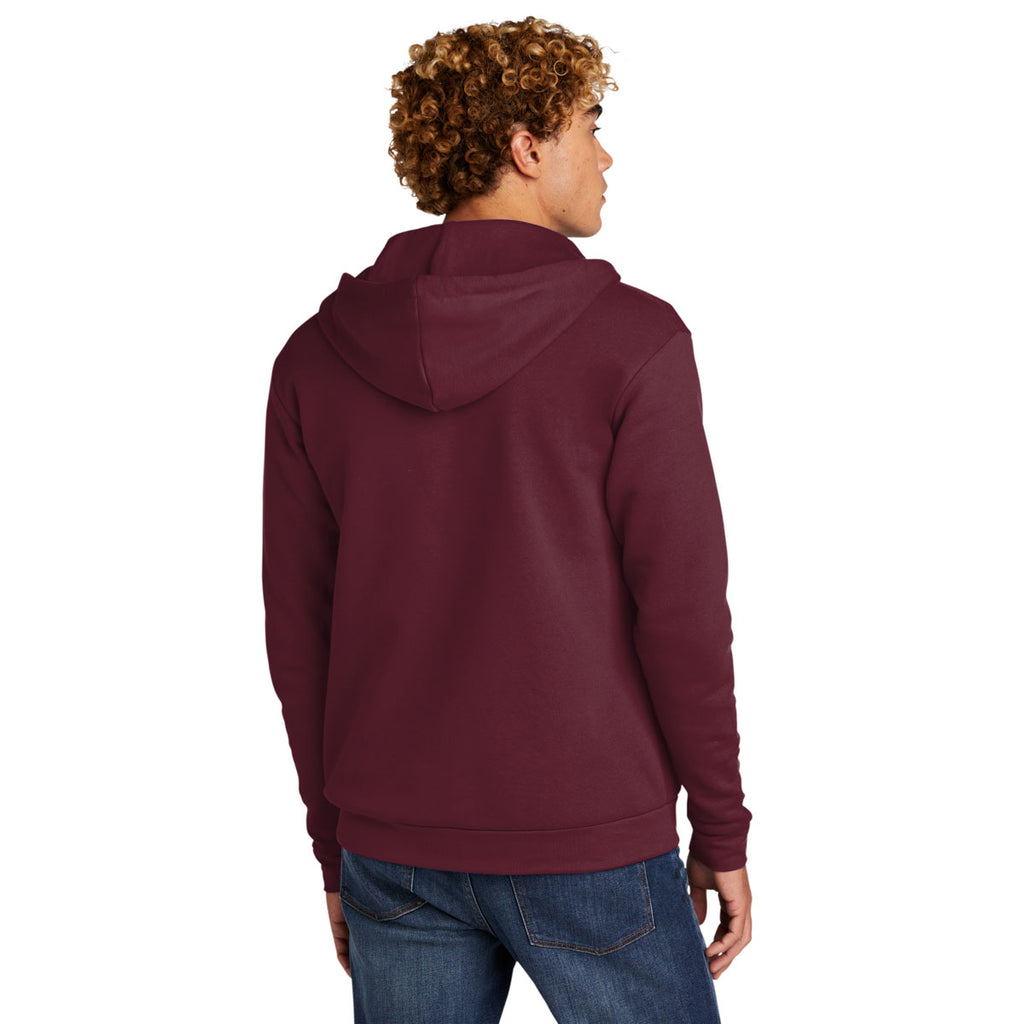 Next Level Unisex Maroon Beach Fleece Full-Zip Hoodie