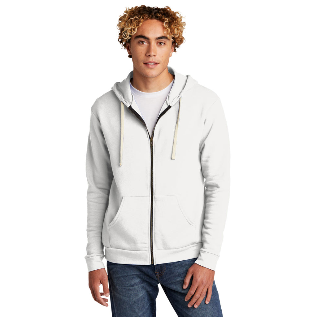 Next Level Unisex White Beach Fleece Full-Zip Hoodie