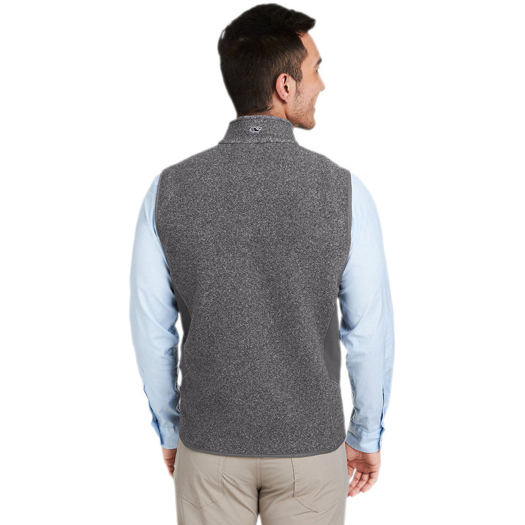 Vineyard Vines Men's Charcoal Heather Harbor Fleece Vest