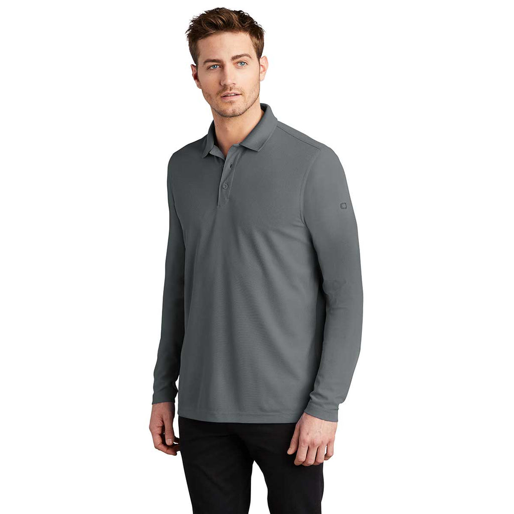 OGIO Men's Diesel Grey Caliber 2.0 Long Sleeve Polo