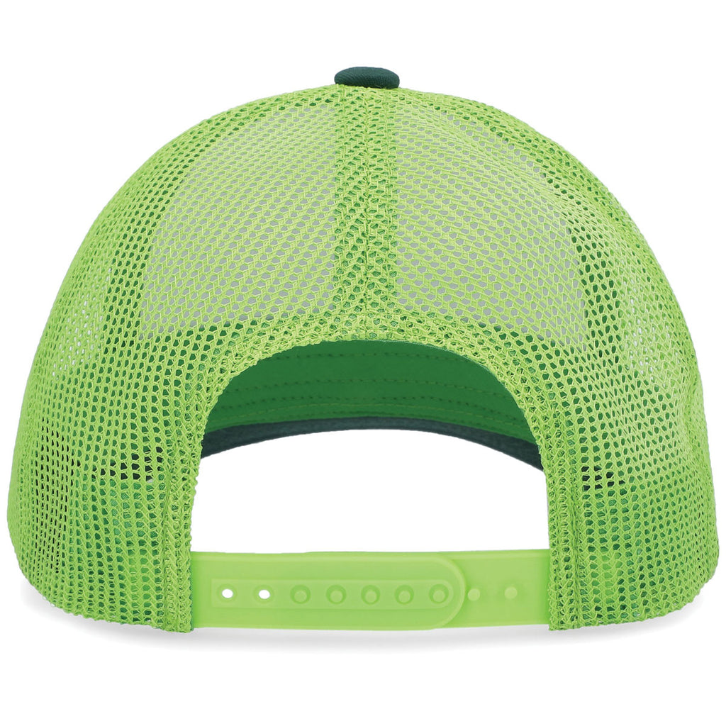 Pacific Headwear White/Lime/Dark Green Low-Pro Trucker Cap