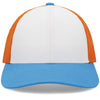 Pacific Headwear White/Neon Orange/Panther Teal Low-Pro Trucker Cap