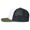 Pacific Headwear White/Light Charcoal/MossContrast Stitch Trucker Pacflex Snapback Cap