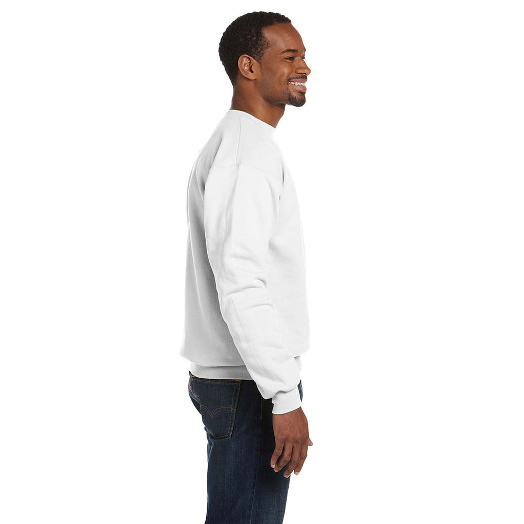 Hanes Unisex White 7.8 oz. EcoSmart 50/50 Fleece Crew