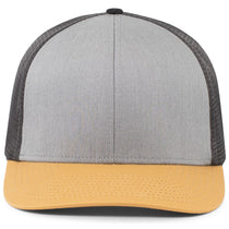 Pacific Headwear Heather Grey/Light Charcoal/Amber Gold Fusion Trucker Cap