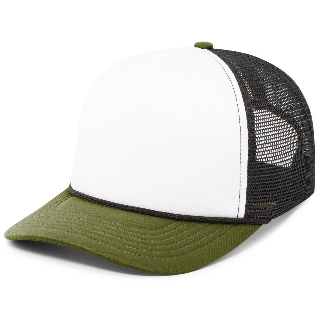 Pacific Headwear White/Black/Moss Foamie Fresh Trucker Cap