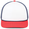 Pacific Headwear White/Navy/Red Foamie Fresh Trucker Cap