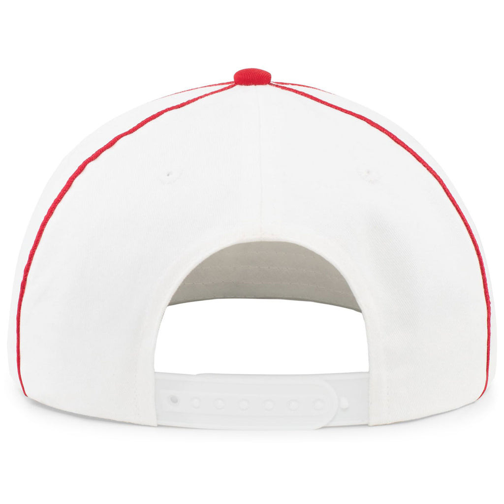 Pacific Headwear White/Red Momentum Team Cap