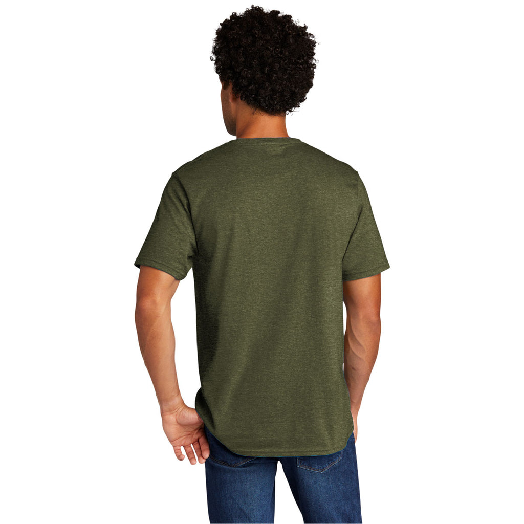 Port & Company Men's Military Green Heather Tri-Blend Tee