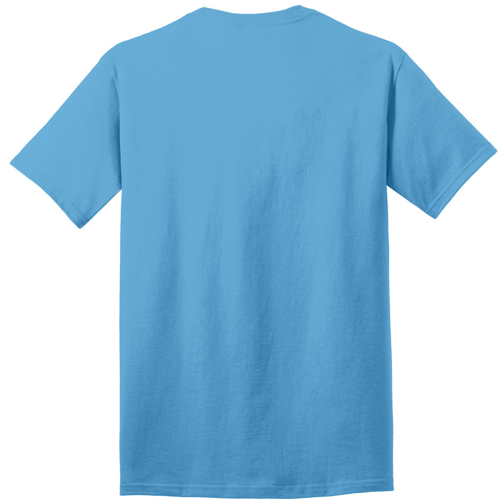 Port & Company Men's Aquatic Blue Cotton Tee