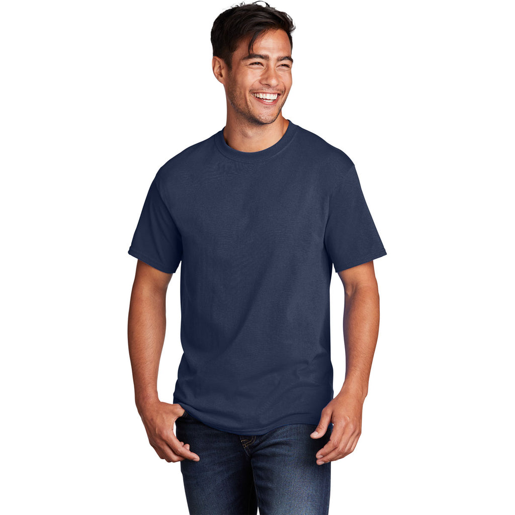 Port & Company Men's Navy Core Cotton DTG Tee