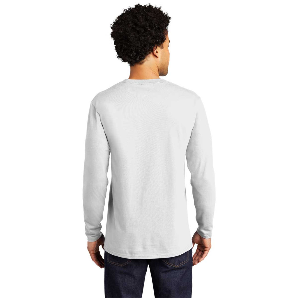 Port & Company White Long Sleeve Bouncer Tee