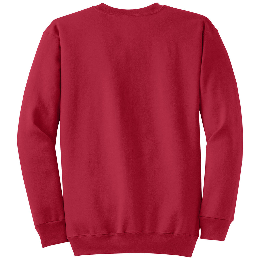 Port & Company Men's Red Core Fleece Crewneck Sweatshirt